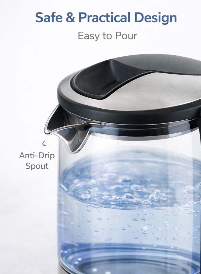 Univer Tang 2.5L 1500W Glass Electric Kettle with Blue LED Light - Image 3